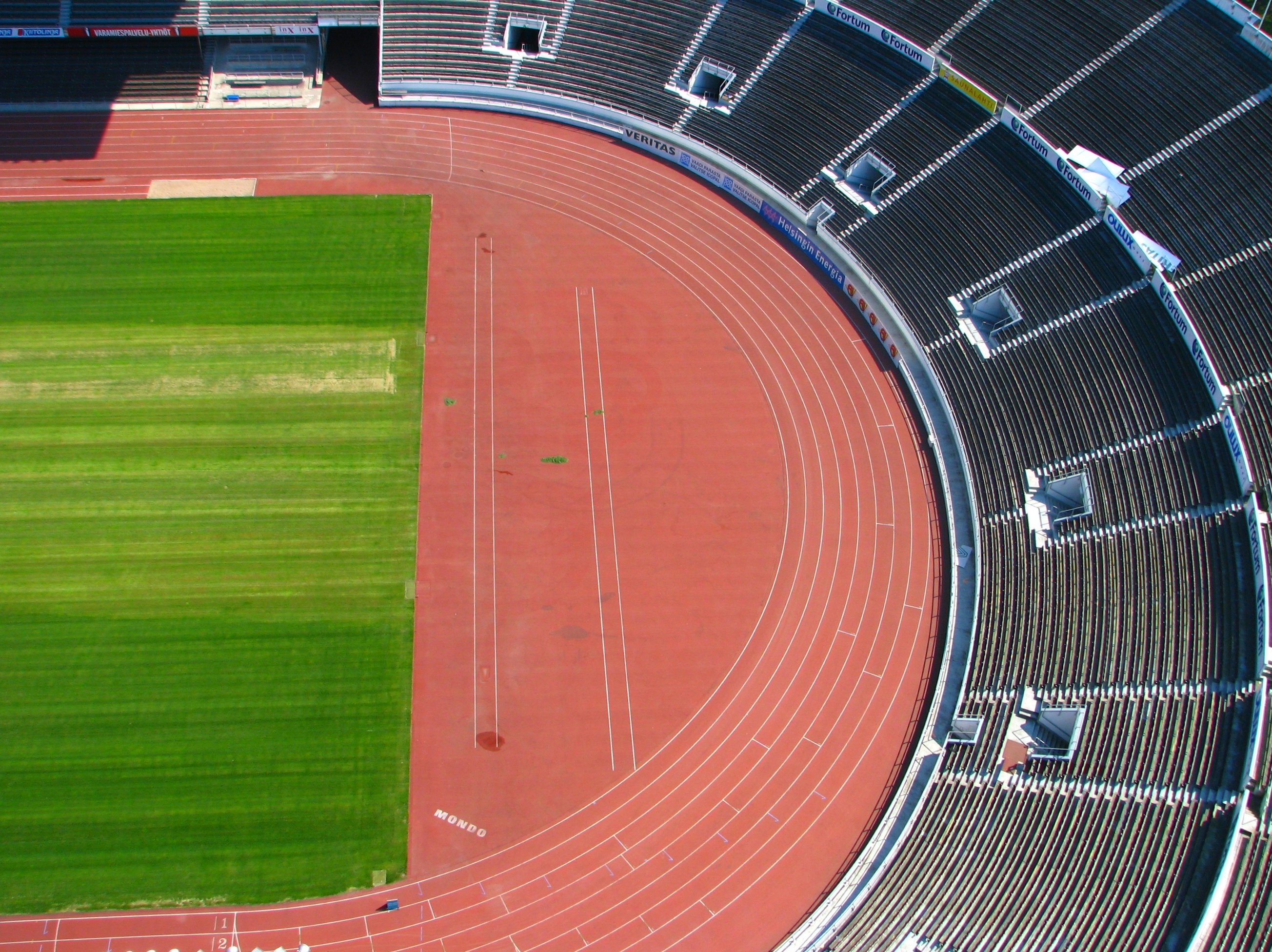 Athletic track installation